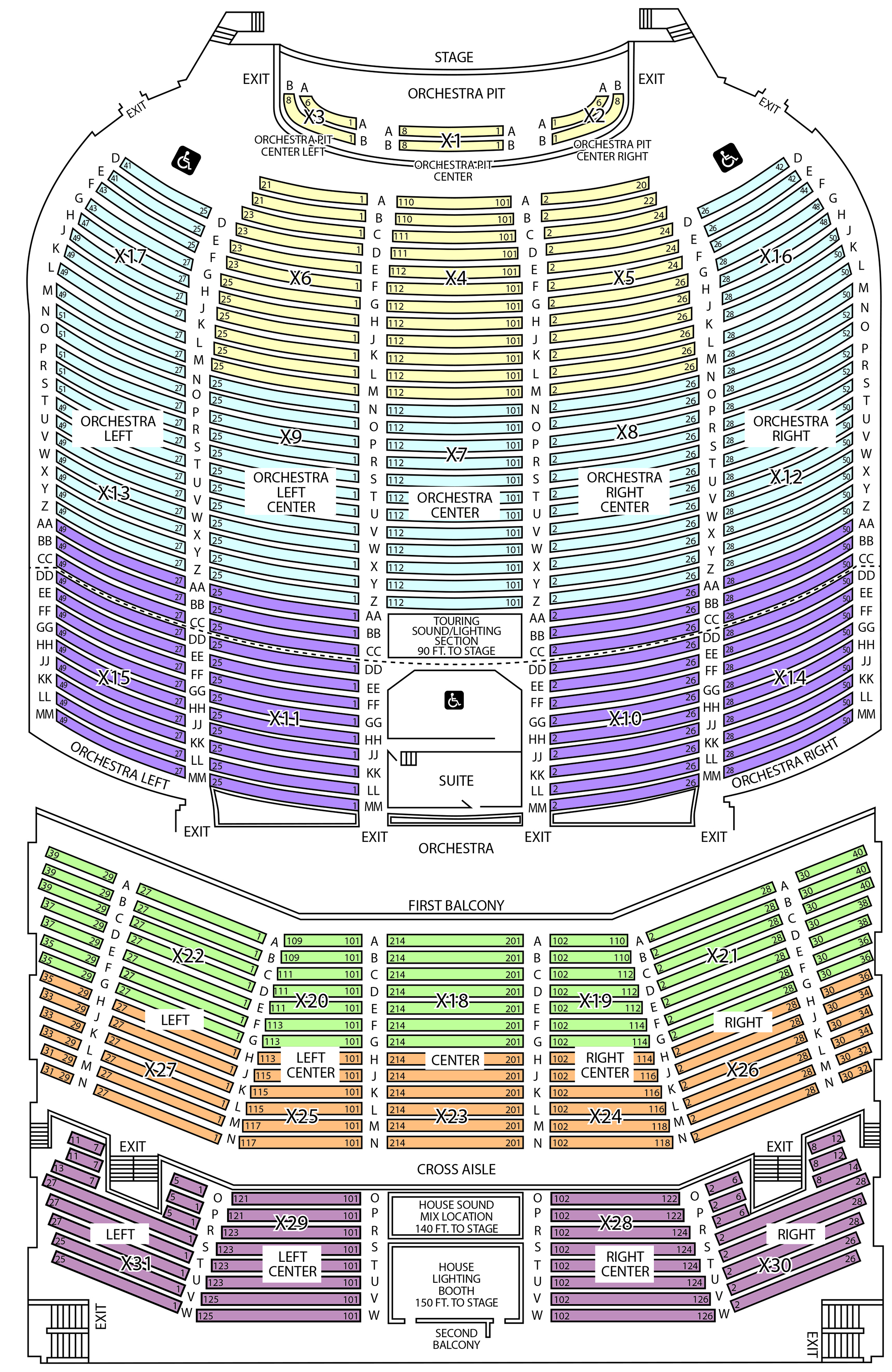 Box Office Seating Chart | Spartanburg Memorial Auditorium